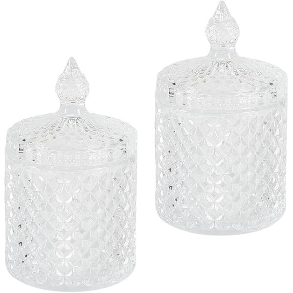 「ホテルライクな収納」生活感のない収納を叶えるガラス製の小物入れ。キャンドルのようなおしゃれな形をしており、インテリアにもぴったり。コットン、綿棒、爪楊枝、アクセサリーなど様々な小物を収納出来ます。「中身が汚れない蓋付き」長期で保管をしてい...