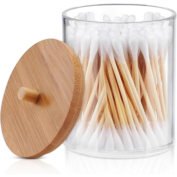 「高級感のある綿棒、爪楊枝ケース、フロスホルダー」 シンプルでスタイリッシュなデザインの綿棒ケース。透明プラスチック製で中身が見やすく、フタ付きなのでホコリを防ぎ、衛生的に保管できます。綿棒や爪楊枝デンタルフロス、コットンパフなどの収納に最...