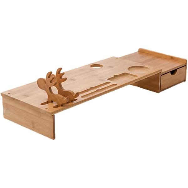 パソコン、テレビに最適なモニタースタンドチェストです。画面が目の高さまで上がり、視認性が向上、猫背になりにくいです。家庭およびオフィスでの使用に必須のデスクアクセサリーです。デスクスペースを有効活用し、小物を綺麗に収納できる多機能キーボード...