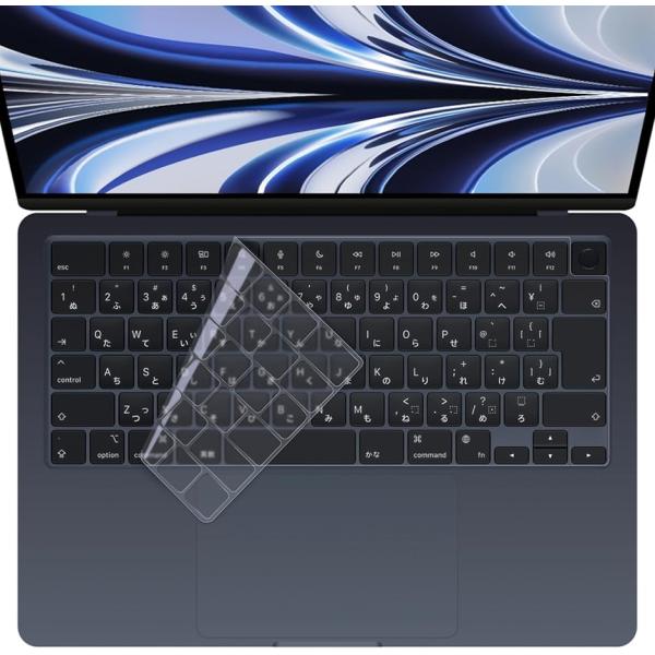 Macbook Pro/Air M2 M3 キーボードカバー 日本メーカー品 JIS配列 TPU 薄型 2021-2024型番(クリア)