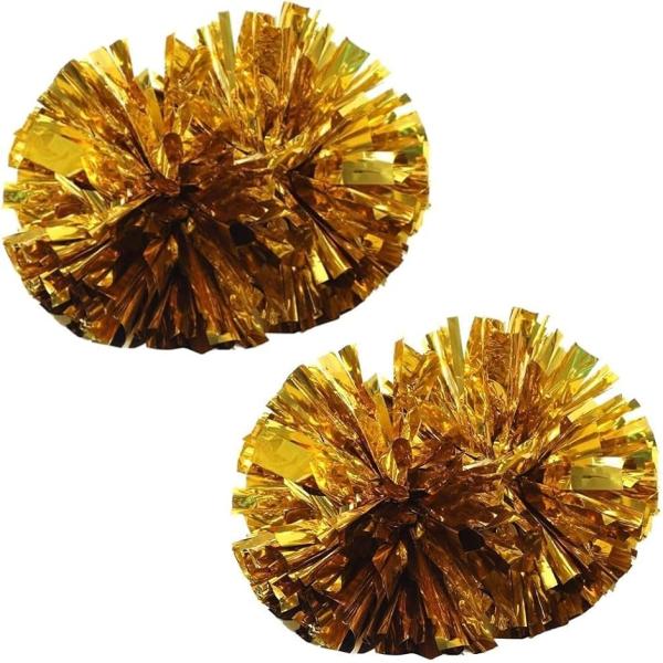 バリエーションコード : 2B9YLL2VLV「応援が映えるメッキテープ」応援やチアリーディングにお使い頂けるポンポン2個セットです。持ち手付きですので子供でも持ちやすくなっております。また、メッキテープでできているため応援時にライトが映え...