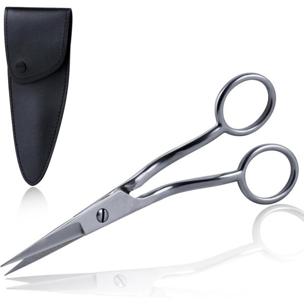 ダックビルはさみ ダックビルアップリケハサミ 刺繍はさみ タフティング ダックビル鋏 ダブルカーブハサミ(シルバー,  151mm)