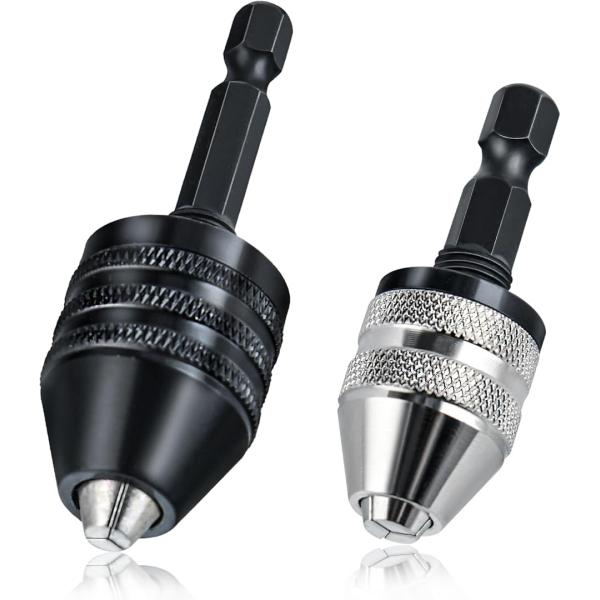 パッケージに含まれるもの: ブラック (0.6 - 8 mm) とシルバー (0.3 - 3.6 mm) の 2 つのバリエーションがあり、さまざまなドリル ビット サイズに対応する幅広いクランプ範囲を提供します材質:表面が黒くなった合金鋼...