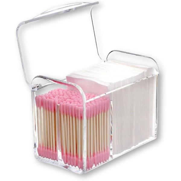 「ごちゃごちゃが片付きます」忙しい時でも片手でスムーズにフタを開け閉めでき、綿棒やコットンパッドを手早く取り出せる便利な仕様。透明なアクリル素材で中身が一目でわかり、フタがついているため、ホコリや湿気をシャットアウトし、常に清潔な状態を維持...