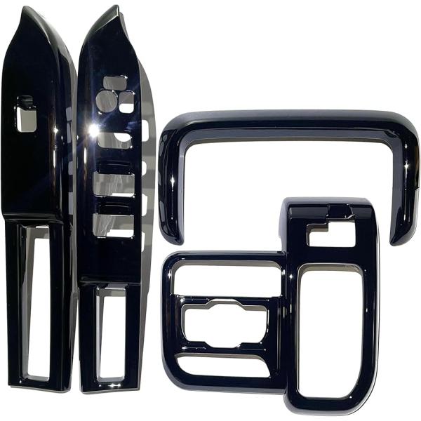 【互換品】 新型スペーシア スペーシアカスタム MK54S MK94S アクセサリー 内装 パーツ シフトパネルカバー MDM (ピアノブラック)