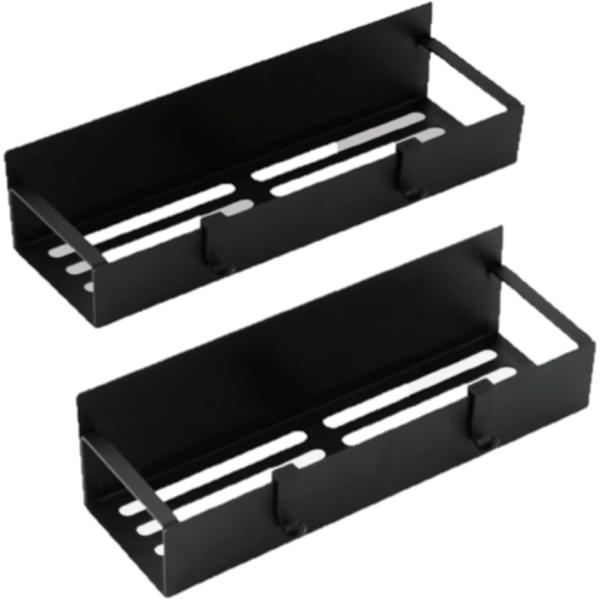 マグネット 収納 浴室 ラック お風呂 オシャレ 浮かせる収納ブラック２個セット(ブラック)