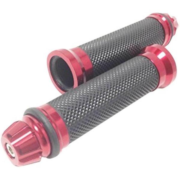 他サイト： 【互換品】 感触抜群。 バイク グリップ カスタム バーエンド 付属 アルミ ハンドル φ 22.2 mm オートバイ用 341(レッド)の商品画像