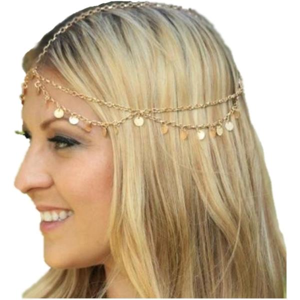 バリエーションコード : 2BF7PUS3XB・イエローゴールドのチェーンにデザインパーツを散りばめた、表情豊かにアレンジが楽しめるヘアジュエリーです。・クールでシンプルなデザインなので、成人式や結婚式、二次会やパーティーなど、フォーマルか...