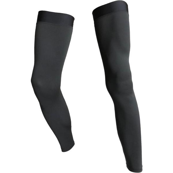 サイクル レッグカバー UVカット99% UPF50+ 滑り止め付き (ブラック,  XL)