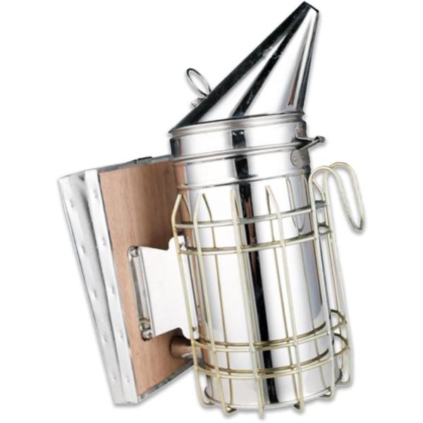 養蜂器具 烟熏器 燻煙機 噴煙器 ミツバチ 対策 高級 ステンレス製 牛革