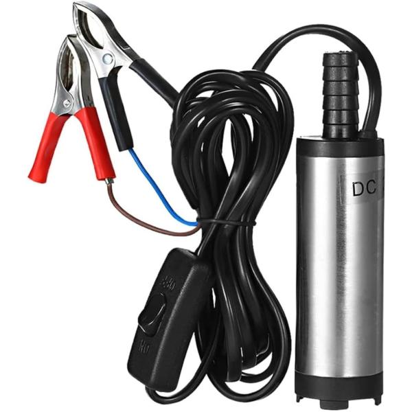 水中ポンプ 12v 小型 毎分12L スイッチ式 バッテリークランプ ビルジポンプ 給水 排水 38mm