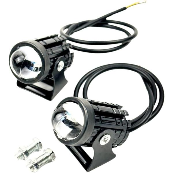 バイク用 フォグランプ LEDライト 汎用 12W 作業灯 ワークライト 12V・24V兼用 高輝度 防水 2個セット (ブラック)