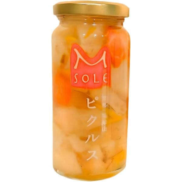 バリエーションコード : 2BJ3QW8N4D「京都・福知山 ピクルス」 “もったいない”から生まれた京都・福知山 ピクルス。京都・福知山産の規格外野菜を使用し、一つ一つ手作業で丁寧に作り上げた国産ピクルスです。「自然のうまみ」M SOLE...