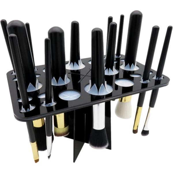 バリエーションコード : 2BJ3T2NQXT「 洗浄後のメイクブラシ乾燥に 」ブラシを洗った後、コンパクトにキレイに干すことのできる便利な収納スタンドです。毛先を下向きにして干せるので、ブラシの変形を防げます。「 様々なサイズのブラシに対...