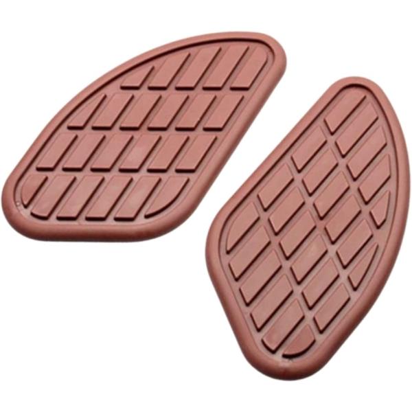 【互換品】バイク用 タンクパッド ニーグリップ 汎用 プロテクター テープ 左右セット ゴム 18.5cm 9.5cm(ダークブラウン)
