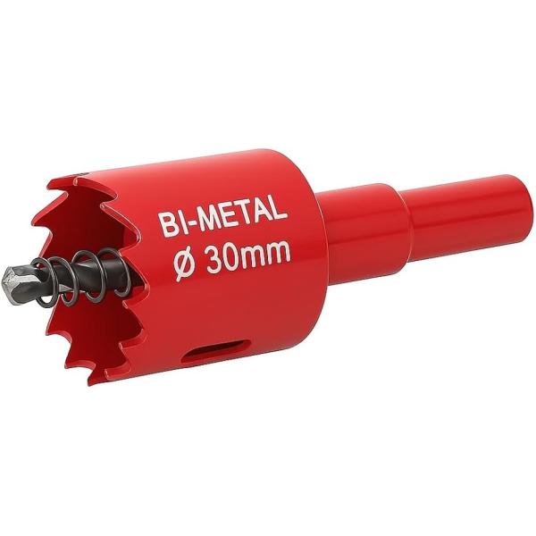 現役大工が推薦 バイメタル ホールソー ホルソー 穴あけ 切削 工具 (レッド,  30ｍｍ)