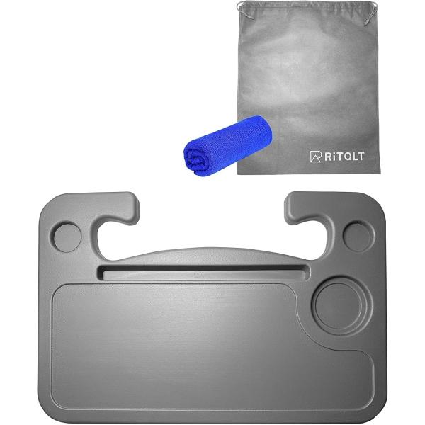 他サイト： 車 ハンドル テーブル 運転席 車内 パソコン 食事 机 車中泊 両面仕様( ライトグレー)の商品画像