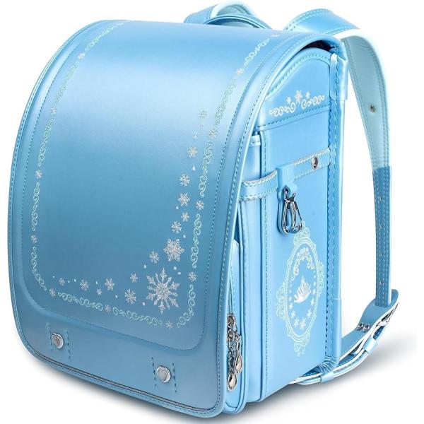 バリエーションコード : 2BJ98YVKKFMargelaランドセル，雪の結晶、プリンセスクラウンとマジックミラーのテーマ、お姫様のような豪華な印象。反射プレス、銀色金物。「サイズ」/外寸：34x27x21CM/大マチ内寸：30x24x1...