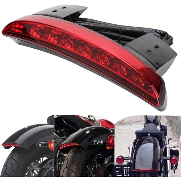 バイク オートバイ LED テール ランプ ストップ ブレーキ ハーレー XL883 XL1200 社外品 汎用 (レッド)