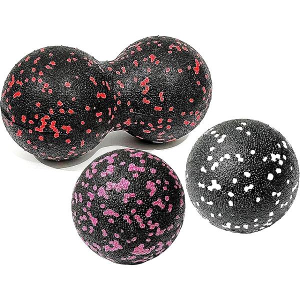 肩・背中・腰・臀部・ふくらはぎ・足裏・腿・腕等々、それぞれの部位に合わせて使い分けられるよう、2種類3個のマッサージボールのセットですので、複数個所同時に効率良くマッサージする事が出来ます朝の体の目覚めに、長時間の電車や車や飛行機移動に、デ...