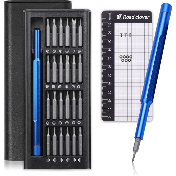 精密ドライバー セット 26in1 マグネットシートでネジ散乱防止 トルクス (ブルー)