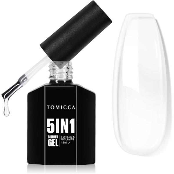 ビルダージェル 5 in 1クリアジェル 15ml 長さだし ジェルネイル UV/LED対応 初心者用 透明色 (透明)