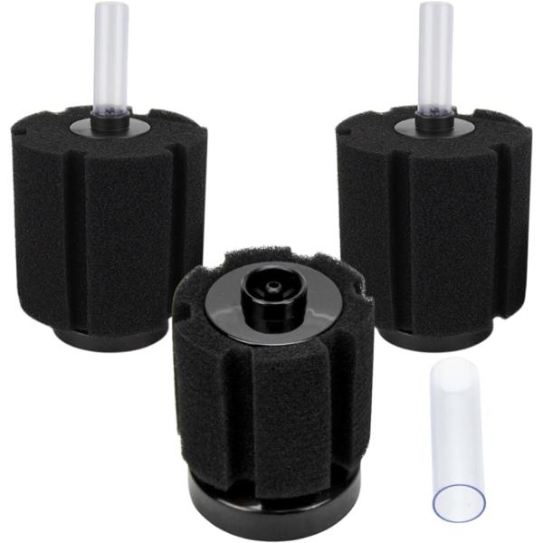 「スポンジフィルター 3個セット」小型水槽やアクアリウムに最適なフィルター。水槽内の水をろ過し、水質安定に。エアポンプによる水の循環で汚れをフィルターで取り除きます。また、バクテリアを吸着し、水槽内の水質環境を良好に維持するため、水替えの頻...