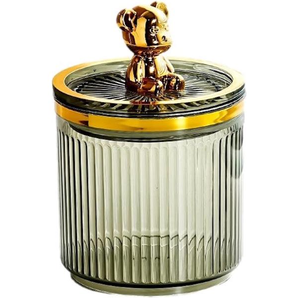 バリエーションコード : 2BJH2OL2DRお洒落で可愛い熊ちゃんの綿棒ケースです。綿棒だけでなく、薬、コスメ用品、キャンディー、コットンなど様々な小物を収納しておくことができます。サイズ：13.5x9x8.8cm本体重量：約100g素材...