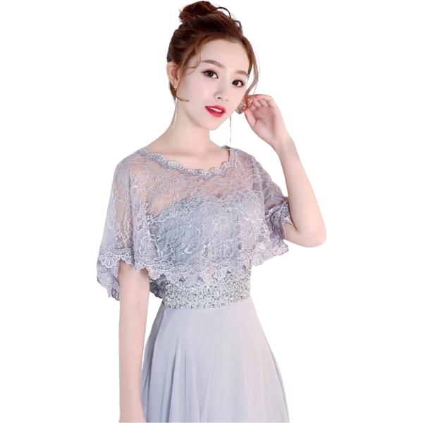 バリエーションコード : 2BJKC0W82Nレディースサマーサンスクリーンフローラルレースケープ：単層、繊細なフルクロシェシアーフローラルレース、スカラップレーストリム、ソリッドカラー、ラウンドネック、カジュアルなプルオーバースタイルサイ...