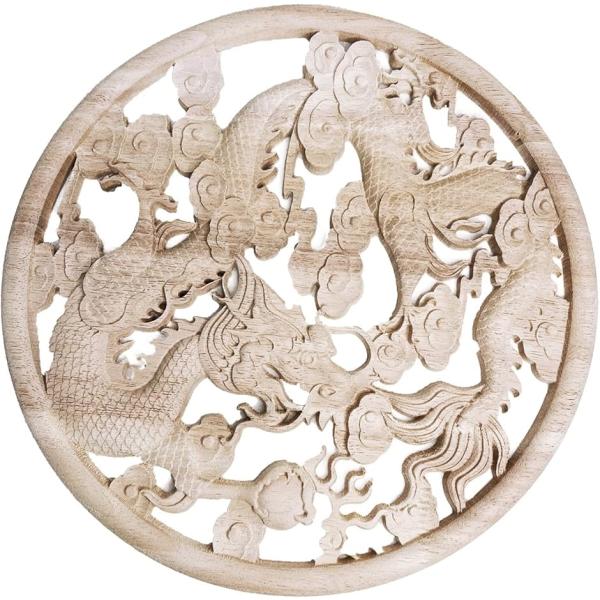 MONOSTORE 龍 木製レリーフ 風水開運インテリア30cm