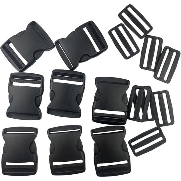 バリエーションコード : 2BJNVW9S90サイドリリースバックル アジャスター付き。同サイズの8個セットで大変お得です。サイズは4サイズ（20mm、25mm、38mm、51mm）。幅広い用途に対応します。素材はPOM樹脂を使用。プラスチ...