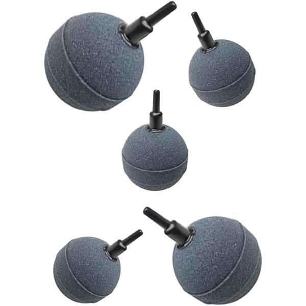 エアー ストーン 球型 空気 石 水槽 釣り用 メダカ 金魚 錦鯉 水耕栽培 酸素 バブル 直径 50mm (グレー,  5個入り)