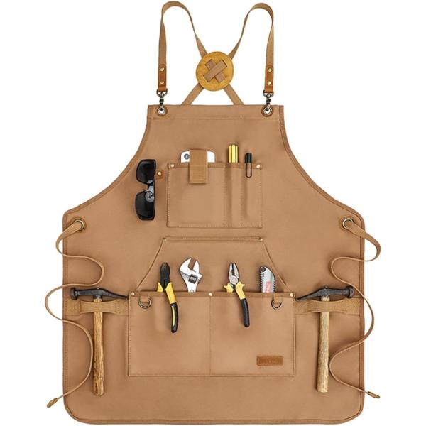 バリエーションコード : 2BJU1WCWOF「機能性もデザイン性も高いワークエプロン」ポケットやループなど収納場所が１２ヶ所あり、ドライバーやペンチなどの作業工具やペン、スマホ、メモ帳などたくさんのものを収納できる多機能型エプロンです。ヴ...