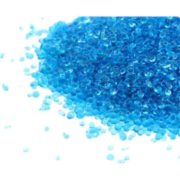 水槽 砂利 アクアリウム 底砂 飾り石 ガラス砂 約500g(マリンブルー)