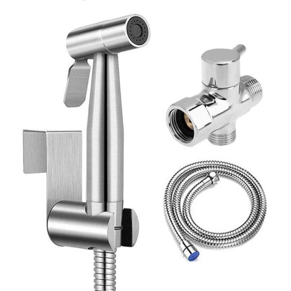 【Yahoo!ランキング1位入賞】トイレ掃除用 ノズルセット シャワーヘッド 便器洗浄 高水圧 分岐水栓付き ステンレス巻ホース 1.5ｍ