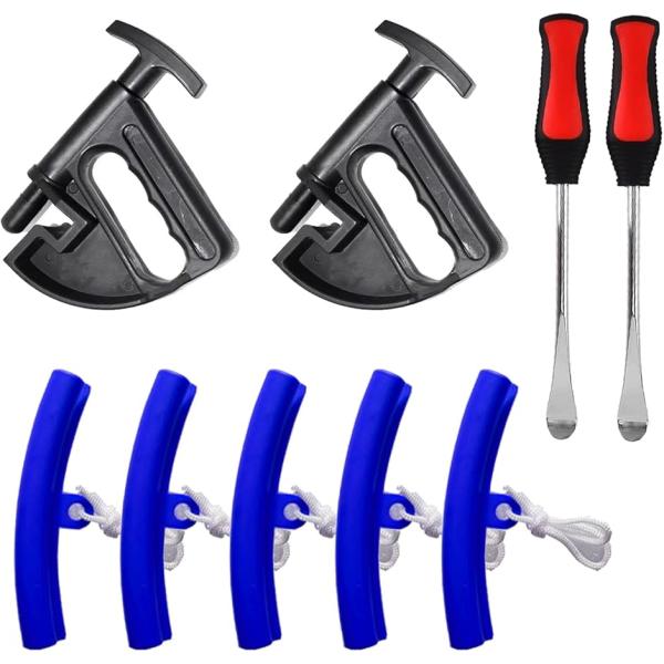 他サイト： レバー タイヤ交換 タイヤチェンジャー リムプロテクター ビードヘルパー 修理 車 自動車 用(ビートヘルパー2＋青5＋タイヤレバー)の商品画像