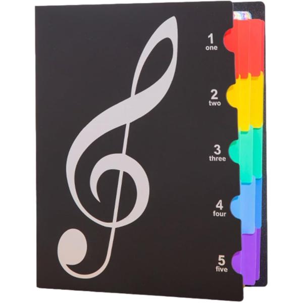 他サイト： 楽譜ファイル A4サイズ 12段ポケット付き 軽量 楽譜収納ケース 20ページ 40面( ブラック)の商品画像