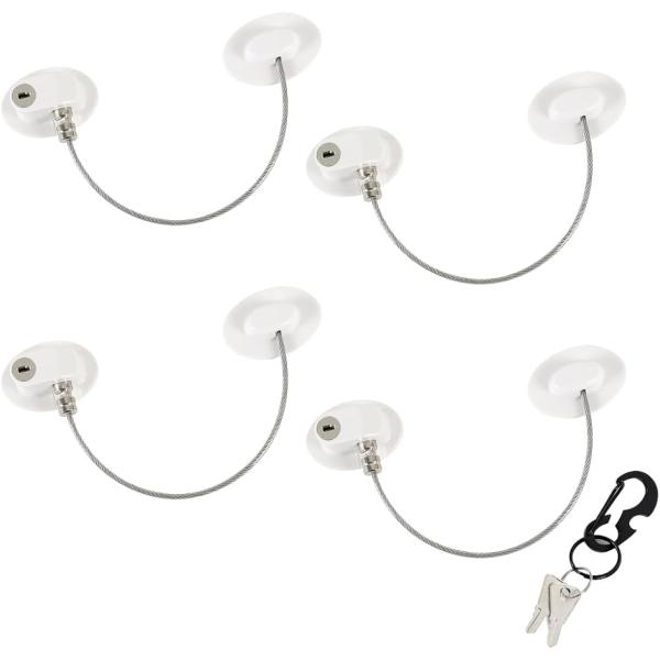 他サイト： ドアロック 鍵付き 黒 指はさみ防止 地震対策 ドア開け防止 安全ロックドア(ホワイト,  ４個)の商品画像