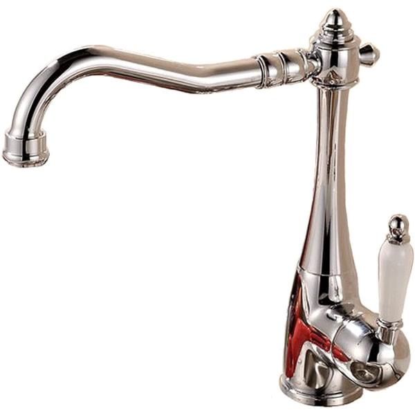 アンティーク調の気品とクラシックなデザインがオシャレで古風な風格がとても素敵なキッチン・洗面用混合水栓。。蛇口が360°回転しますので、とても使い勝手がいい混合水栓です。。古い蛇口から交換しようと思っている方にお勧めです。