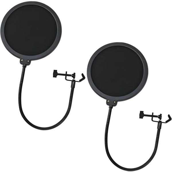 他サイト： ポップガード ポップフィルター ポップブロッカー レコーディング 簡単 黒 ２個セットの商品画像