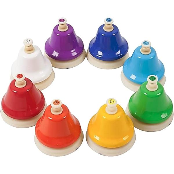 他サイト： ミュージックベル ハンドベル 8音セット タッチ式 ハーモニー マレット 呼び鈴( マルチカラー)の商品画像