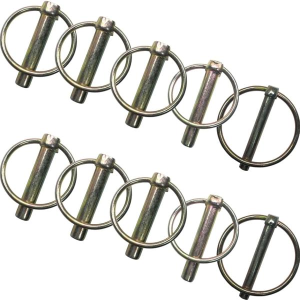 リングピン リング付きリンチピン トラクター 6mm 8mm 10mm 3種 10個セット (ゴールド)