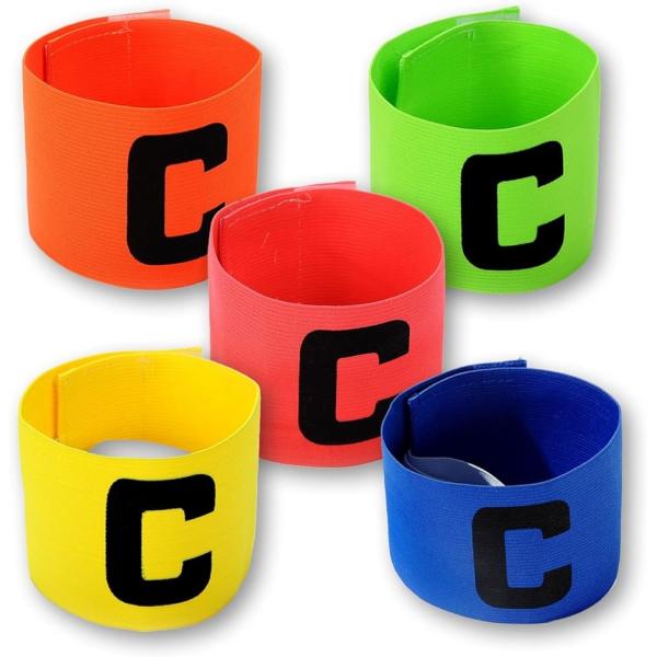 バリエーションコード : 2BJY8PL6TJサッカーなどスポーツの試合に。キャプテンマーク用の腕章5色セットです。キャプテンやチームリーダーの目印として、腕に装着してご使用ください。面ファスナーで簡単着脱＊幅広いシーンでお使いいただけます...