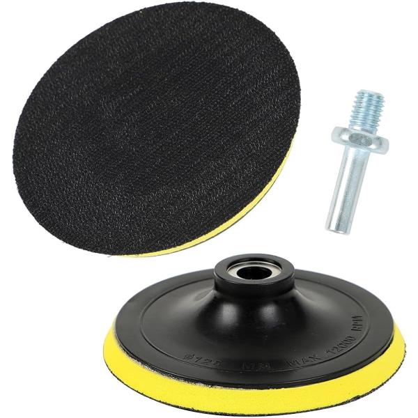 AllBright ソフトパッド ベースパッド 125mm 電動ポリッシャー 研磨 スポンジバフ サンディング(ブラック,  M14)