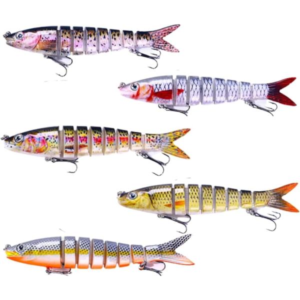 シーバスルアー 釣り ビッグベイト 海 渓流 18g 5色セット ケース付き (5色セット,  13.4cm 18g)