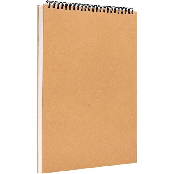 スケッチブック 縦開き 30枚 厚口 160gsm 素描帳 画用帳 クロッキー 絵画 デッサン (ホワイト,  A4 2冊セット)