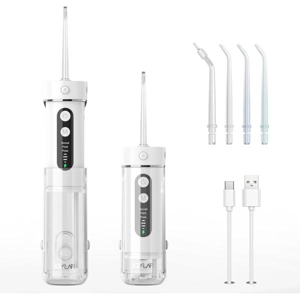 口腔洗浄器 2026モデル ジェットウォッシャー コードレス 超音波水流 ミニ IPX7防水 (White)