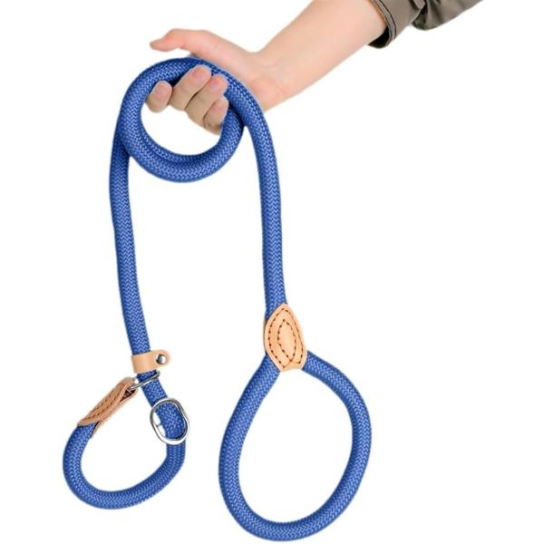 スリップリード 犬リード 猫 小型犬 中型犬 大型犬 犬用 (ブルー,  長さ150cm x 幅6mm)
