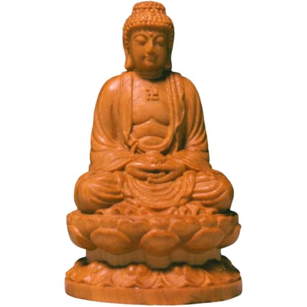 仏像 釈迦如来像 大仏 曹洞宗 桧木製 木彫り 臨済宗 日蓮宗 悩み 祈る (釈迦如来,  高さ8cmx巾4.5cmx奥行4cm 桧木)