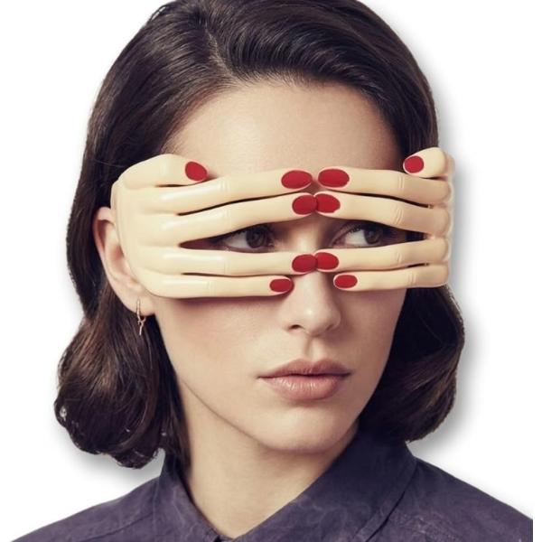 おもしろ めがね 笑えるグッズ 眼鏡 パーティーメガネ ハロウィン 仮装 手 ハンド (肌色/ベージュ)